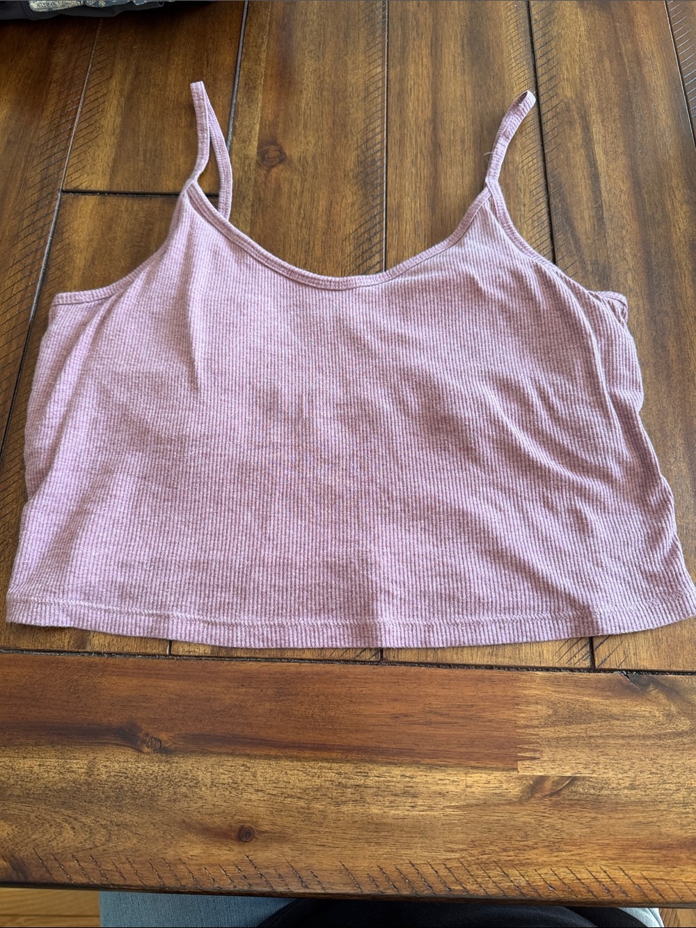 PINK Victoria's Secret Dusty Rose Ribbed Cropped Cami